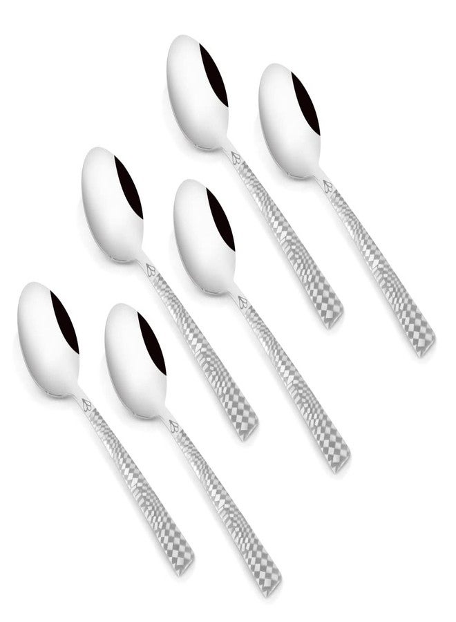 Fns Montavo - Stainless Steel, Lush Laser Engraving Style - Premium Cutlery Set, 18 Pieces, Pack of 18 Units, Silver Color - Includes 6 Dinner Spoons, 6 Dinner Forks, 6 Tea Spoons with Leatherette Box - Image 4